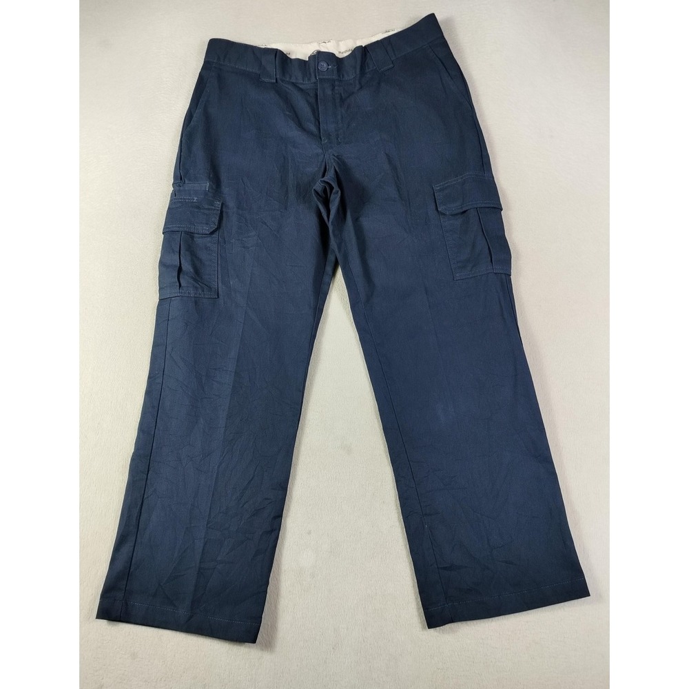 Dickies Cargo Pants Mens 38 Blue Regular Straight Workwear Utility Uniform